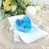 6 Pcs Turquoise Scented Rose Soap Heart Shaped Party Favors With Gift Box And Ribbon