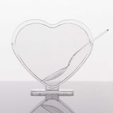 24 Pack | 2oz Mini Clear Disposable Heart-Shaped Pudding Snack Cups with Spoons