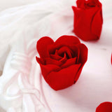 4 Pack | 24 Pcs Red Scented Rose Soap Heart Shaped Party Favors With Gift Boxes And Ribbon