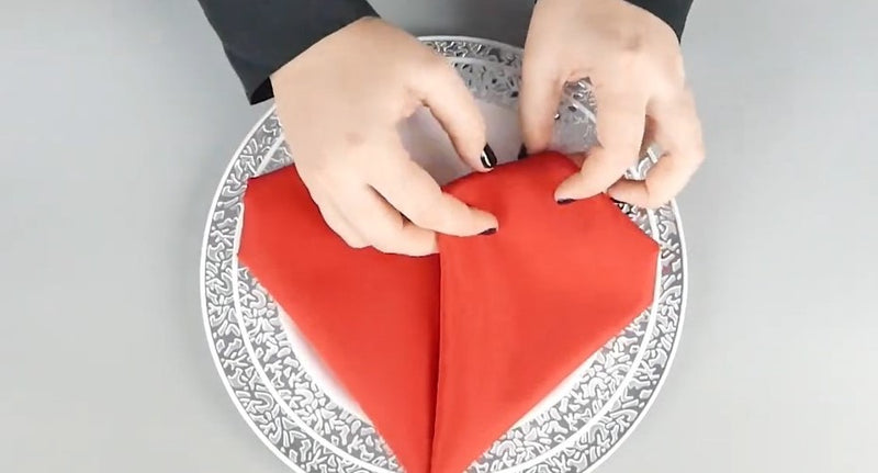Napkin Folds for Wedding Receptions- napkin heart folding
