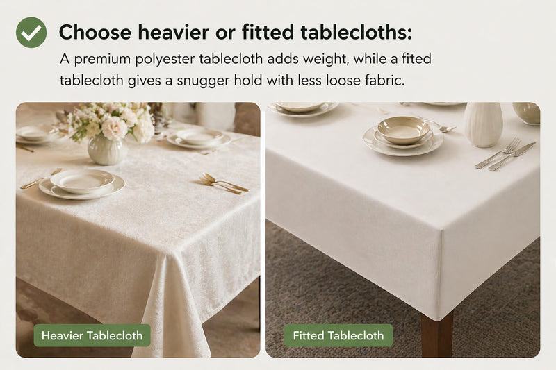 Heavier or Fitted Tablecloths for Glass Table