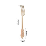 24 Pack | Metallic Rose Gold 8inch Baroque Style Heavy Duty Plastic Forks