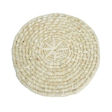 4 Pack | Natural Corn Husk 15inch Round Woven Placemats, Braided Rustic Rattan Tablemats#whtbkgd