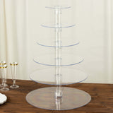 6-Tier Clear Round Acrylic Cupcake Tower Stand, Heavy Duty Cake Stand Dessert Display Film Sheet