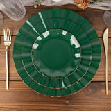 10 Pack | 6inch Hunter Emerald Green Round Plastic Dessert Plates, Disposable Tableware