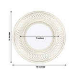 25 Pack | 10inch Gold And White Porcelain Style Vintage Disposable Plates