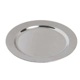 12 Pack - 8inch Glossy Silver Plastic Disposable Salad Dessert Plates Metallic Finish - Round