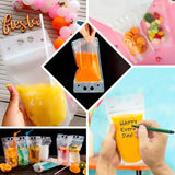 50 Pack Translucent Stand-Up Plastic Smoothie Drink Bags with Straws, 12oz Reusable Hand-Held Zipper