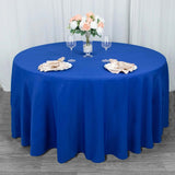 120inch Royal Blue 200 GSM Seamless Premium Polyester Round Tablecloth