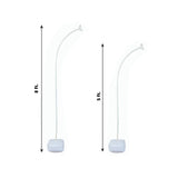 Set of 2 Free Bending White Balloon Column Stand Kit, Half Arch Balloon Tower Stands Water Base