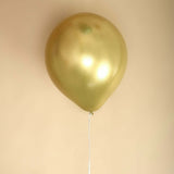 5 Pack | 18Inch Metallic Chrome Gold Latex Helium or Air Party Balloons