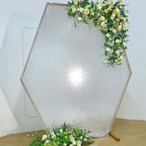 Metallic Silver Sparkle Sequin Hexagon Wedding Arch Cover, Shiny Shimmer Backdrop Stand Cover