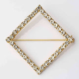 2inch Gold Diamond Metal Chair Sash Bow Pin, Rhinestone Chair Wrap Band Buckle Brooch