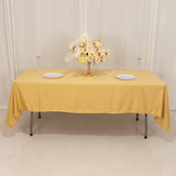 60"x102" Champagne Lamour Satin Rectangle Tablecloth