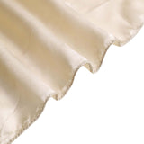 Beige Satin Self-Tie Universal Chair Cover, Folding, Dining, Banquet and Standard