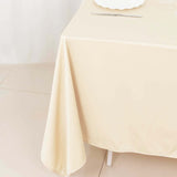 70" Beige Premium Scuba Wrinkle Free Square Tablecloth, Scuba Polyester Tablecloth