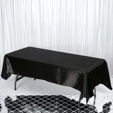 60"x102" Black Smooth Satin Rectangular Tablecloth