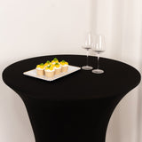 Black Highboy Spandex Cocktail Table Cover, Fitted Stretch Tablecloth