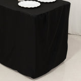 Black Fitted Polyester Rectangle Tablecloth 4ft for Special Size 48x24x30inch Tables