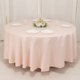 108" Blush Lamour Satin Round Tablecloth