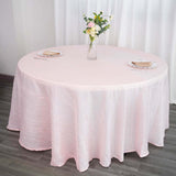 120inch Blush Rose Gold Accordion Crinkle Taffeta Round Tablecloth