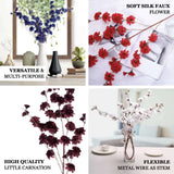 2 Branches | 42inch Tall Burgundy Artificial Silk Carnation Flower Stems