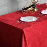 90x132inch Burgundy Seamless Premium Velvet Rectangle Tablecloth, Reusable Linen