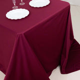 90x132inch Burgundy Premium Scuba Wrinkle Free Rectangular Tablecloth, Seamless Scuba Polyester