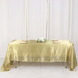 60"x126" Champagne Satin Rectangular Tablecloth