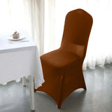 Cinnamon Brown Spandex Stretch Fitted Banquet Slip On Chair Cover 160 GSM