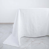 90" White Square 100% Cotton Linen Tablecloth Washable