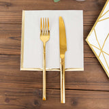 50 Pack | 2 Ply Soft Gray With Gold Foil Edge Dinner Paper Napkins