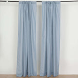 2 Pack Dusty Blue Polyester Event Curtain Drapes, 10ftx8ft Backdrop Event Panels With Rod Pockets