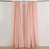 2 Pack Dusty Rose Polyester Event Curtain Drapes, 10ftx8ft Backdrop Event Panels With Rod Pockets