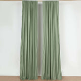 2 Pack Dusty Sage Green Durable Flame Resistant Scuba Polyester Curtain Panel Backdrops