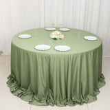 132inch Dusty Sage Green Premium Scuba Round Tablecloth, Scuba Polyester Tableclo