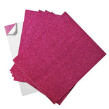 10 Pack | 12"x10" Self-Adhesive Glitter DIY Craft Foam Sheets | Hot Pink