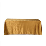 90inch x 156inch Gold Seamless Premium Velvet Rectangle Tablecloth, Reusable Linen