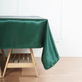 72" x 72" Hunter Emerald Green Satin Square Tablecloth Overlay