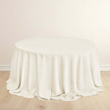 132inch Ivory Premium Scuba Round Tablecloth, Wrinkle Free Polyester Seamless Tablecloth