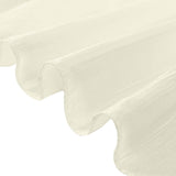 132inch Ivory Accordion Crinkle Taffeta Seamless Round Tablecloth