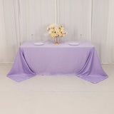 90x132inch Lavender Lilac Seamless Lamour Satin Rectangle Tablecloth for 6 Foot Table