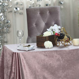 90x132inch Mauve Seamless Premium Velvet Rectangle Tablecloth, Reusable Linen