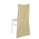 Champagne Metallic Shimmer Tinsel Spandex Stretch Chair Slipcover