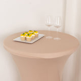 Nude Highboy Spandex Cocktail Table Cover, Fitted Stretch Tablecloth