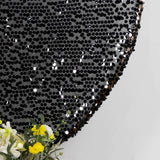 7.5ft Sparkly Black Big Payette Sequin Single Sided Wedding Arch Cover for Round