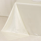 90"x132" Shimmer Pearl White Scuba Rectangle Tablecloth, Wrinkle Free Seamless Premium