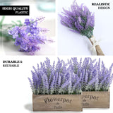 4 Bushes | 14inch Artificial Lavender Lilac Flower Plant Stems Greenery Bouquet