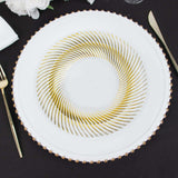 10 Pack | 7inch Clear / Gold Swirl Rim Disposable Salad Plates