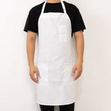 White Premium Polyester Cooking Chef Apron with Adjustable Neck and Long Ties